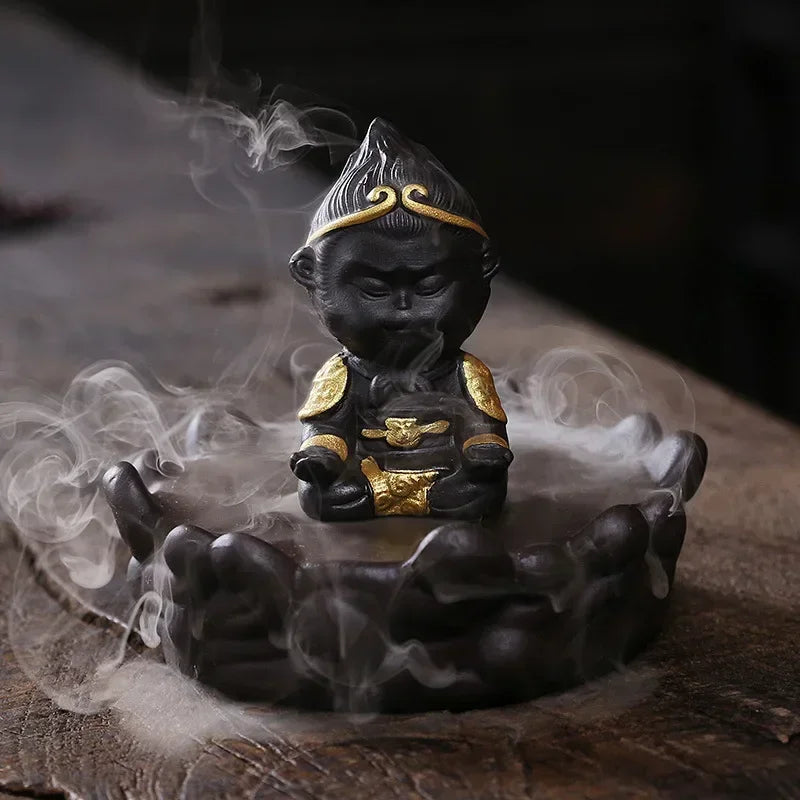 Monkey King Ceramic Backflow Incense Burner